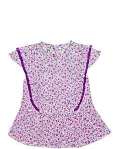 Mini Florals Print Cotton Frill Short Frock