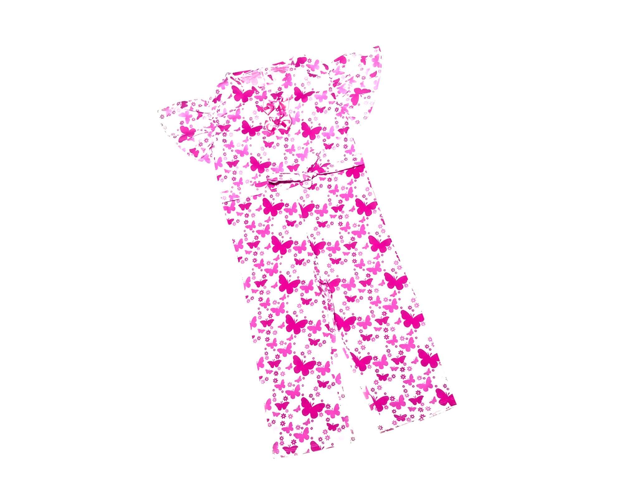 Pink Butterflies Gethar Sleeves Jumpsuit - White 1
