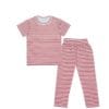 Red & White Stripes Tee & Trouser - Red & White