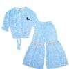 Snoopy Cotton Short Top with Gharrara - Sky Blue