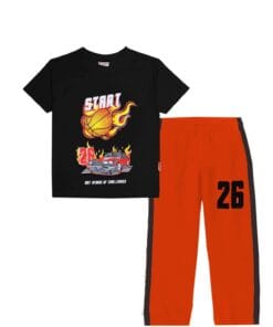Start 26 Tee & Panel Trouser - Black & Orange