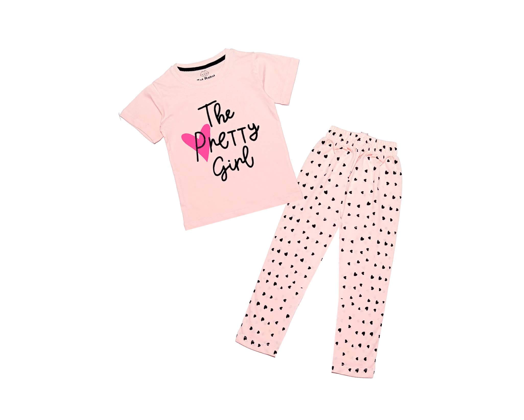 The Preaty Girl Tee & Trouser - Peach 1