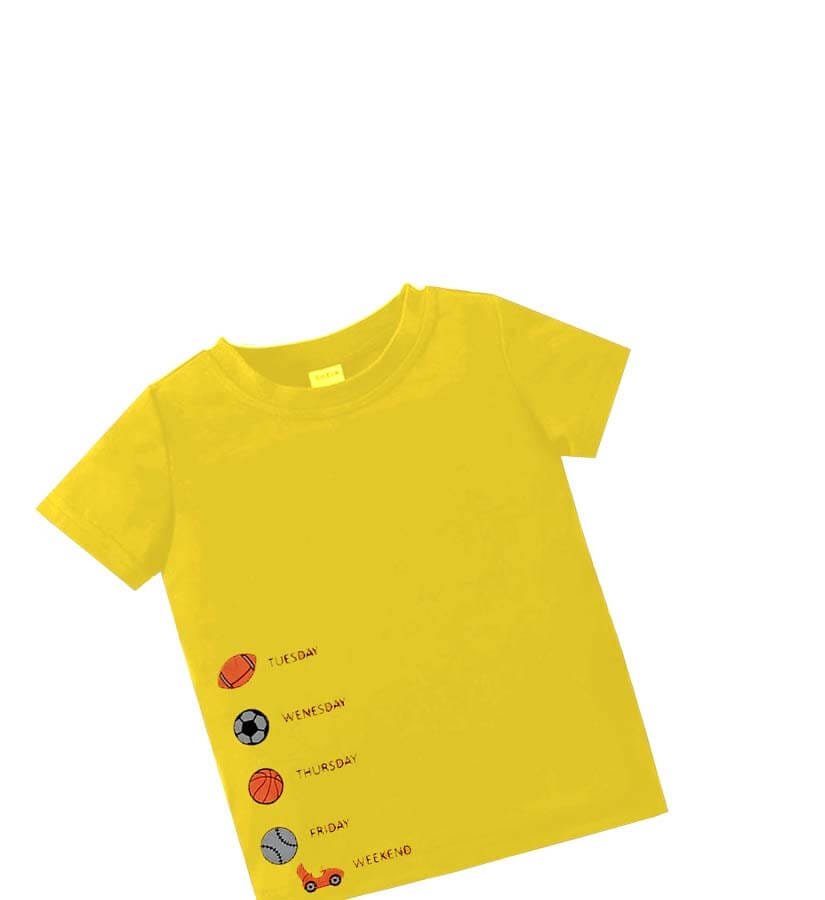 Week Days Tee Shirt - Sunshine Yellow 1