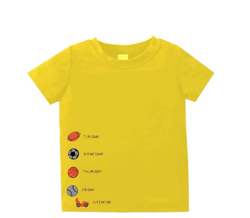 Week Days Tee Shirt - Sunshine Yellow