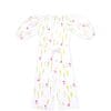 Wheat Flowers Puff Sleeves Jumpsuit - White