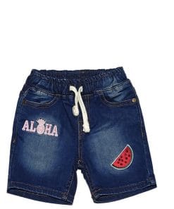 ALOHA WATERMELON DENIM SHORTS – DARK BLUE