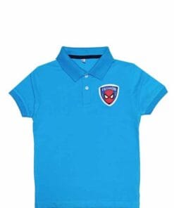 Fashion Spiderman face Badge Polo Shirt - Blue