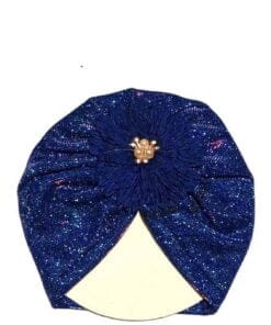Flower Moon Light Turban Cap For Babies - Blue