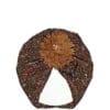 Flower Moon Light Turban Cap For Babies - Brown
