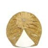 Flower Moon Light Turban Cap For Babies - Golden