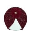 Flower Moon Light Turban Cap For Babies - Maroon