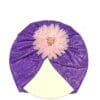 Flower Moon Light Turban Cap For Babies - Purple