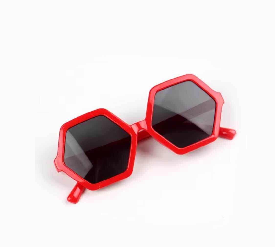 Hexagone Shape Sunglasses for kids - Red