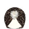 Leopard Pattern Velvet Turban Cap For Babies