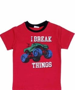 Monster Jeep Break Things Tee Shirt - Red