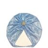 Pearls Brouch Moon Light Turban Cap For Babies - Sky Blue