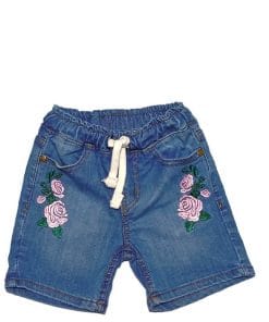 Pink Rosses Summer Denim Shorts – Mid Blue