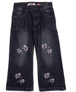 Bloomig Water Lilly Flapper Denim Pant - Charcoal