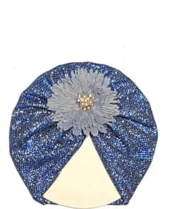 Flower Moon Light Turban Cap For Babies - Blue