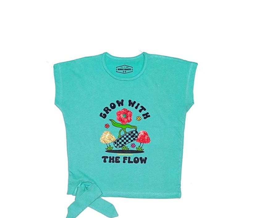 Grow With The Flow Sequins Tee Shirt - Sea Green