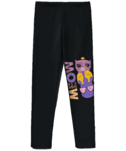 Meow Kitty Faces Tights - Black