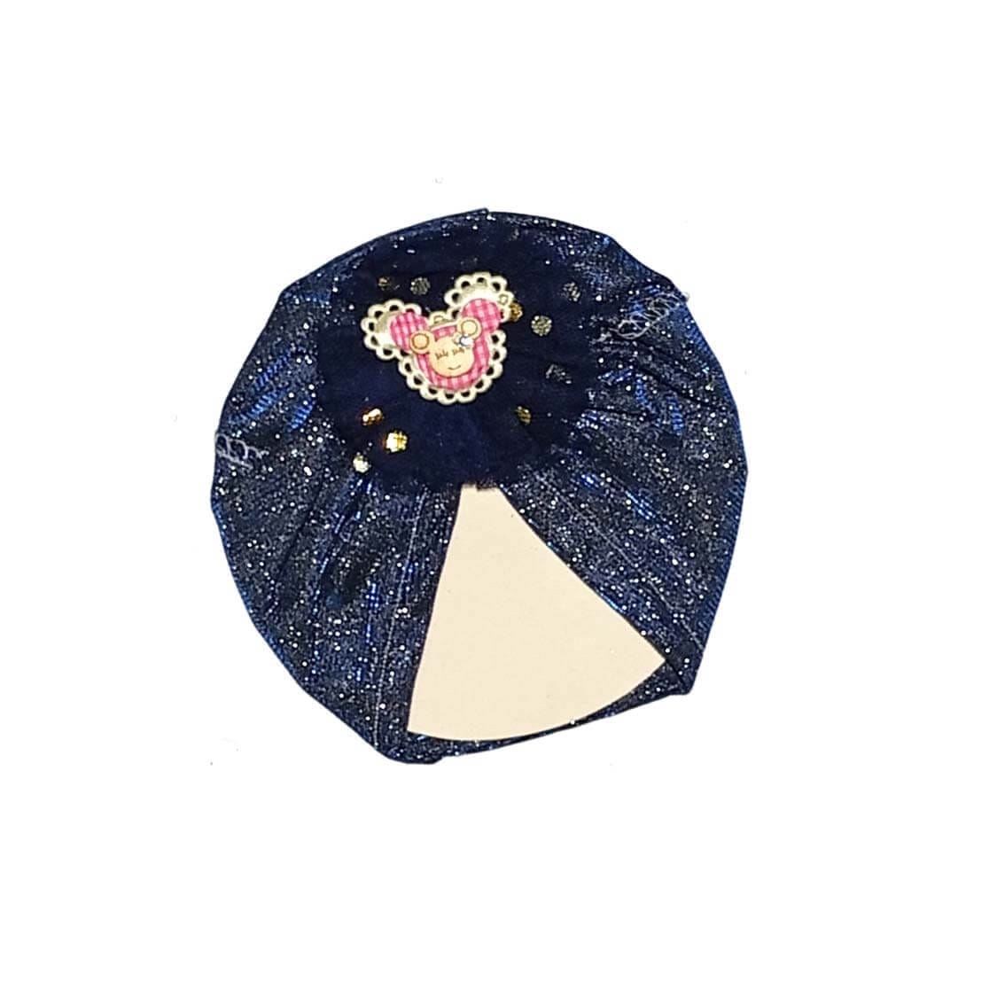 Minnie Net Flowers Moon Light Turban Cap For Babies - Blue 1