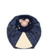 Minnie Net Flowers Moon Light Turban Cap For Babies - Blue