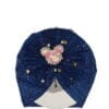 Minnie Net Flowers Moon Light Turban Cap For Babies - Zinc
