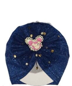 Minnie Net Flowers Moon Light Turban Cap For Babies - Zinc