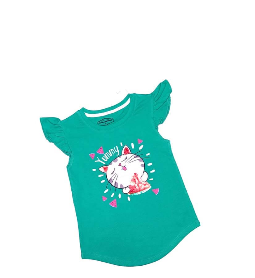 Yummy Sequin Watermelon Tee Shirt - Mint Green 1