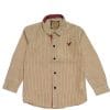 Double Stripes With Red Logo Formal Shirt – Mustard & Off White