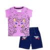 Wild Sequence Leopard Tee Shirt & Red Apple Flowers Denim Shorts