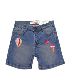 Cone & Heart Denim Shorts - Ice Blue