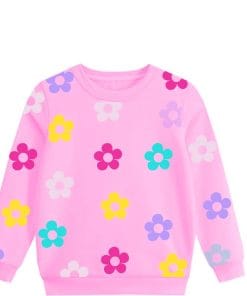 Blooming Sunflowers Fleece Sweatshirts - Baby Pink
