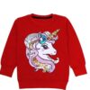 Model Sequin Unicorn Fleece Sweatshirt - Red