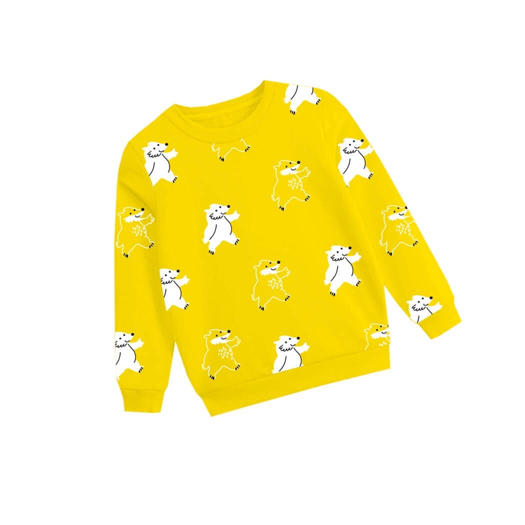 Pollar Bears Fleece Sweatshirts - Yellow 1