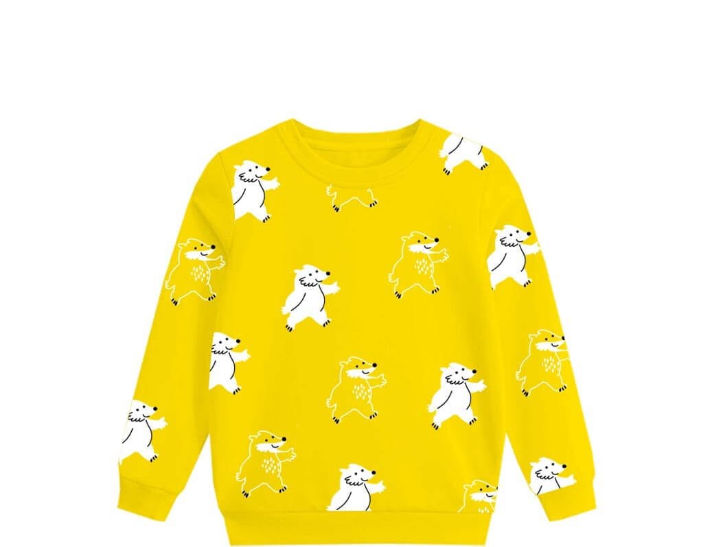 Pollar Bears Fleece Sweatshirts - Yellow