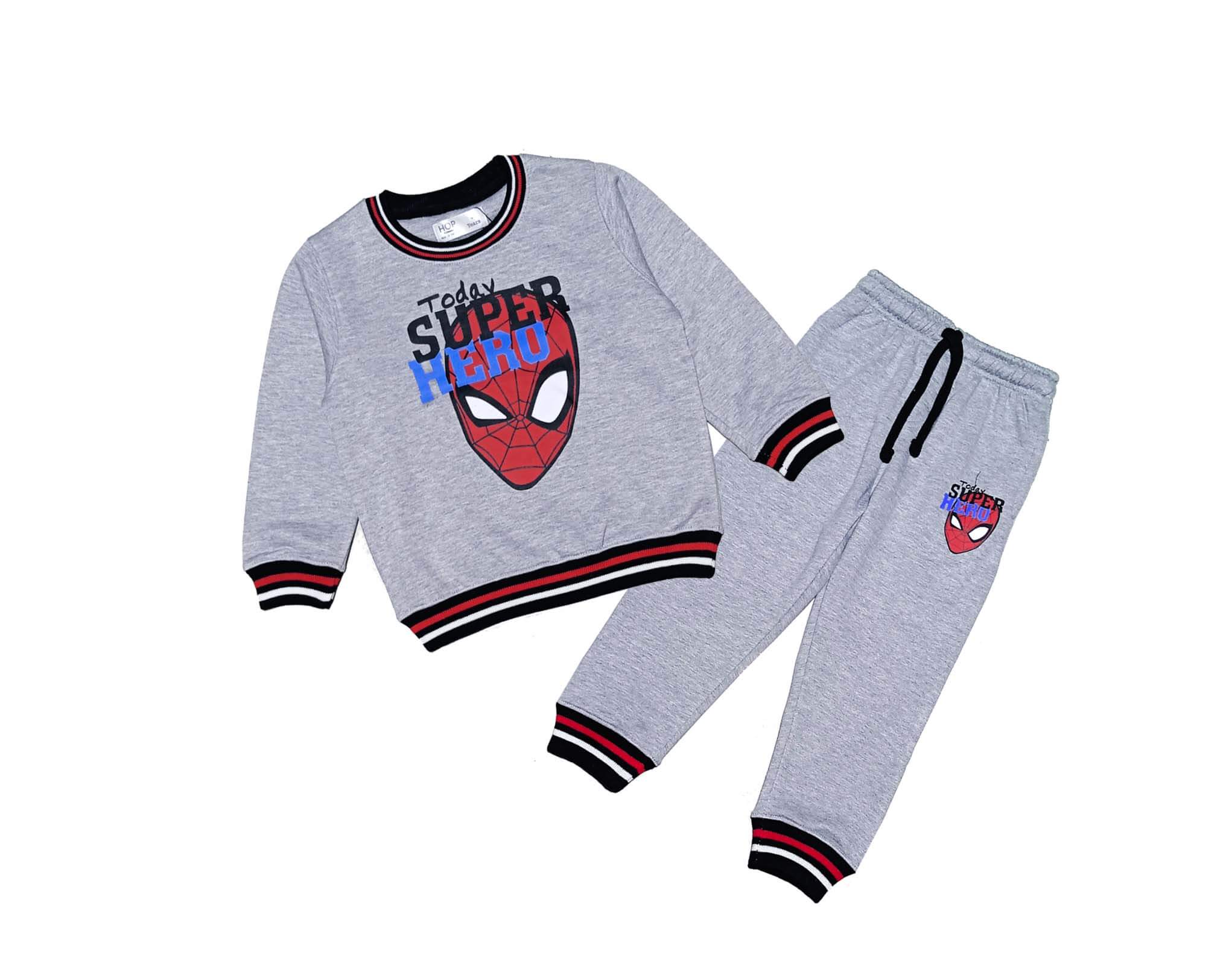 Today Super Tipping Rib Fleece Tracksuits - Grey - Image 2
