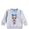 Baby Doll Seqiun Bow Fleece Sweatshirt - Grey