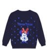 Blue Polka Dot Sequin Bow minnie Fleece Sweatshirt - Navy Blue