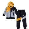 Happy Trendy Penals Hoodie Tracksuits - mustard Gray & Black