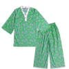 Pink Sunflowers Flapper Sleeves Cotton Kurti & Plazzo - Parrot Green