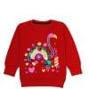 Sequin Peacock Fleece Sweatshirt - Red