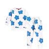 Blue Flowers Fleece Tracksuit - White