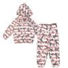 Bugs Bunny Smile Faces Stripper Hoodie Tracksuit - White & Rose Pink