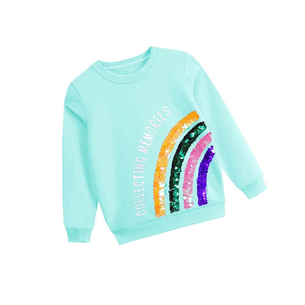 Collecting Memories Sequin Sweatshirt - Sea Green 1