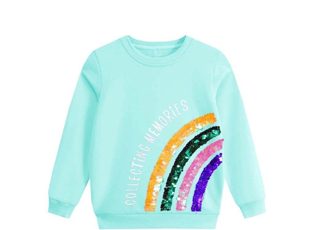 Collecting Memories Sequin Sweatshirt - Sea Green