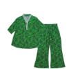 Lillys Roofs Short Flair Linen Frock & Flapper Trouser - Green