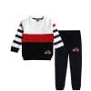 Mini Car Stripper Sleeves Penal Fleece Tracksuit - White Red & Black
