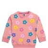 Multi Color Sunflowers Fleece Sweatshirt - Tea Pink